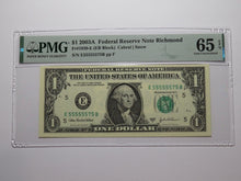 Load image into Gallery viewer, $1 2003 Near Solid Serial Number Federal Reserve Bank Note Bill UNC65 #55555575