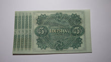 Load image into Gallery viewer, $5 1870&#39;s Baton Rouge Lousiana Obsolete Currency Bank Note! LA Baby Bond UNC++